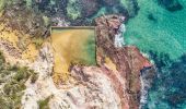 Aerial over Aslings Beach Rock Pool - Eden - South Coast
